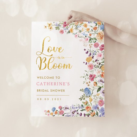 Bright Wildflower Meadow Vrijgezellenfeest Welkom Poster