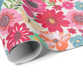 Bright Wildflower Pattern Vrijgezellenfeest Cadeaupapier (Rol Hoek)