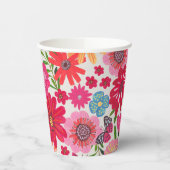 Bright Wildflower Pattern Vrijgezellenfeest Papieren Bekers (Links)