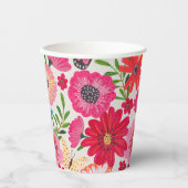 Bright Wildflower Pattern Vrijgezellenfeest Papieren Bekers (Voorkant)