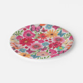 Bright Wildflower Pattern Vrijgezellenfeest Papieren Bordje (Gekanteld)