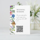Bright Wildflower QR Code Bruiloft Informatiekaartje (Staand voorkant)