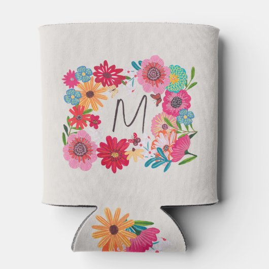 Bright Wildflower Vrijgezellenfeest Party Blikjeskoeler (Achterkant)