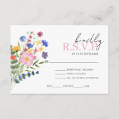 Bright Wildflower Wedding RSVP Reactie Informatiekaartje (Voorkant)