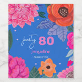 Bright Wildflower Zomerverjaardagsfeest Wijn Etiket (Enkel label)