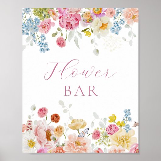  Bright Wildflowers Flower Bar Poster (Voorkant)