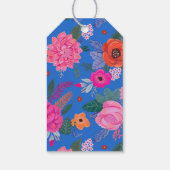 Bright Wildflowers Roze Blauw Verjaardagsfeest Cadeaulabel (Achterkant)