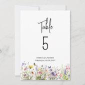 Bright Wildflowers Tafelnummers (Voorkant)