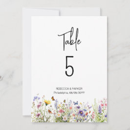 Bright Wildflowers Tafelnummers