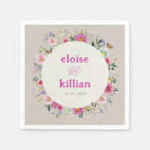  Bright Wildflowers Vlinders bruiloft Servet (Voorkant)