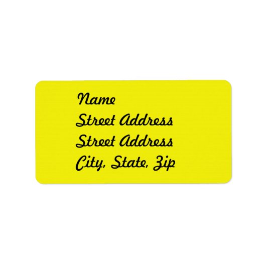 Bright Yellow Address Sticker (Voorkant)