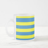 Bright Yellow and Blue Stripes Matglas Koffiemok (Links)
