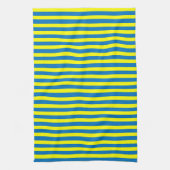 Bright Yellow and Blue Stripes Theedoek (Verticaal)