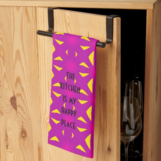 Bright Yellow and Purple Kitchen Towel Theedoek (Derde Gevouwen)