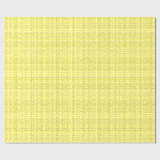 Bright Yellow and White Greek Key Pattern Cadeaupapier (Vlak)