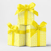 Bright Yellow and White Greek Key Pattern Cadeaupapier