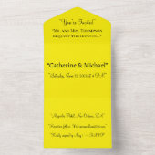 Bright Yellow Background – Minimal Wedding Art All In One Uitnodiging (Binnen)