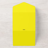 Bright Yellow Background – Minimal Wedding Art All In One Uitnodiging (Buitenkant)