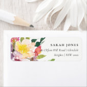 BRIGHT YELLOW BLUSH BURGUNDY FLORAL BUNCH ADRES ETIKET (Insitu)