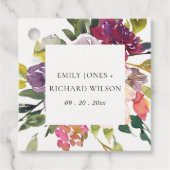 BRIGHT YELLOW BLUSH BURGUNDY FLORAL BUNCH WEDING BEDANKJES LABELS (Voorkant)