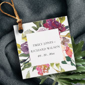 BRIGHT YELLOW BLUSH BURGUNDY FLORAL BUNCH WEDING BEDANKJES LABELS