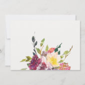 BRIGHT YELLOW BLUSH BURGUNDY FLORAL BUNCH WEDING BEDANKKAART (Achterkant)