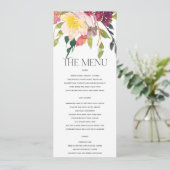 BRIGHT YELLOW BLUSH BURGUNDY FLORAL BUNCH WEDING MENU (Staand voorkant)