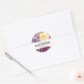 BRIGHT YELLOW BLUSH BURGUNDY FLORAL DANK U RONDE STICKER (Envelop)