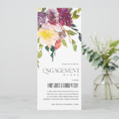 BRIGHT YELLOW BLUSH BURGUNDY FLORAL VERLOVING KAART (Staand voorkant)