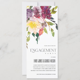 BRIGHT YELLOW BLUSH BURGUNDY FLORAL VERLOVING KAART