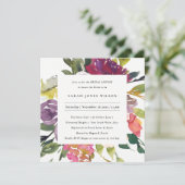 BRIGHT YELLOW BLUSH BURGUNDY FLORAL VRIJGEZELLENFE KAART (Staand voorkant)