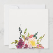 BRIGHT YELLOW BLUSH BURGUNDY FLORAL VRIJGEZELLENFE KAART (Achterkant)