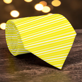 Bright Yellow Color Stripes Necktie Stropdas