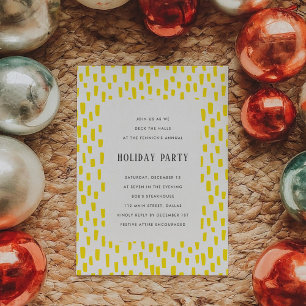 Bright Yellow Dashing Holiday Party Kaart