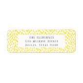 Bright Yellow Dashing Return-adres Etiket (Voorkant)