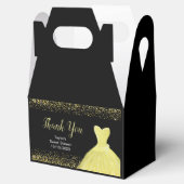 Bright Yellow Dress Faux Glitter Sweet 16 Birthday Bedankdoosjes (Geopend)