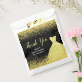 Bright Yellow Dress Faux Glitter Sweet 16 Birthday Bedankzakje (Gezegeld)