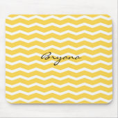 Bright Yellow en White Chevron Pattern Muismat (Voorkant)