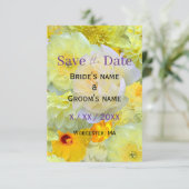 Bright Yellow Floral Save the Date | Modern Sunny  (Staand voorkant)