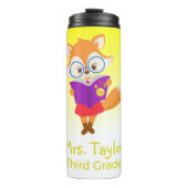 Bright Yellow Fox Teacher's Gift Thermosbeker (Voorkant)