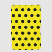 Bright Yellow Golf Towel with Black Dot Pattern Golfhanddoek (Voorkant)