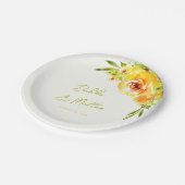 Bright Yellow Green Vibrant Summer Floral Wedding Papieren Bordje (Gekanteld)