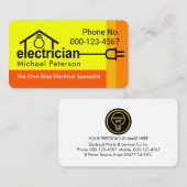 Bright Yellow Home Electrician Bulb Wiring Visitekaartje (Voorkant / Achterkant)