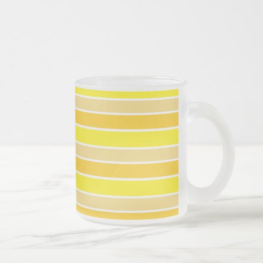 Bright Yellow Horizontal Striped Matglas Koffiemok (Rechts)