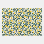Bright Yellow Lemon Patroon set van 3 Inpakpapier Vel (Voorkant 3)