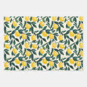 Bright Yellow Lemon Patroon set van 3 Inpakpapier Vel (Voorkant)