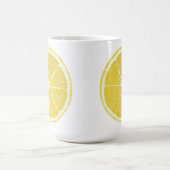 Bright Yellow Lemon Slice on White Mug Koffiemok (Center)