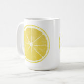 Bright Yellow Lemon Slice on White Mug Koffiemok (Voorkant links)