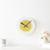 Bright Yellow Lemon Slice Wall Clock Ronde Klok (Huis)
