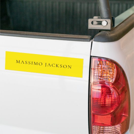 Bright Yellow Minimalist Plain Modern Aesthetic Bumpersticker (Op Truck)